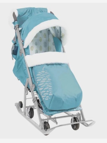 Санки-коляска "Ника детям 7-5К" мятный с шишкой НД7-5К/МТ фото 1