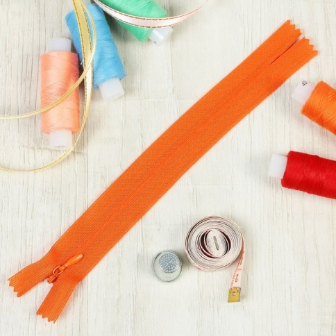 Молния потайная 18-20см ярко-оранжевая фото 1