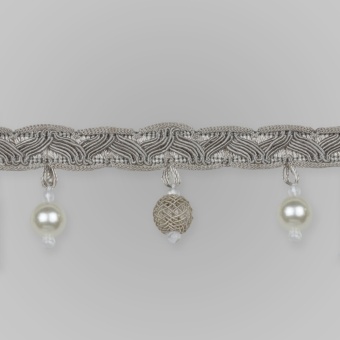 Бахрома с бусами бежевый 2017-1(5см/12м) фото 1