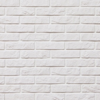Камень декоративный гипс.ДИКИЙ КИРПИЧ белый ДИК0001 210*54*10 (0,79м2/уп) фото 1