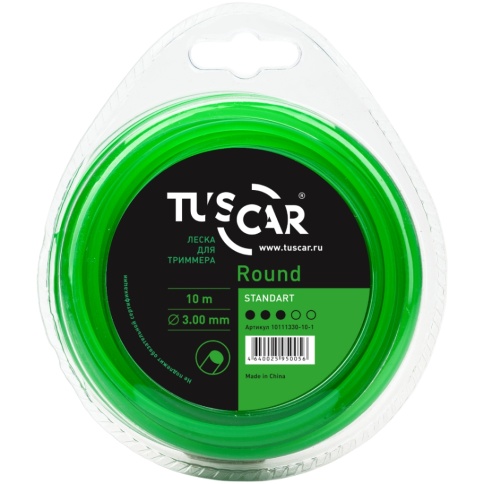 Леска для триммера TUSCAR Round, Standart, 3.0мм*10м фото 1