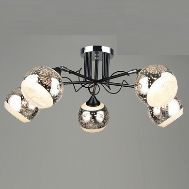 Люстра А3975/5 BK+CH черный/хром Е27 фото 1