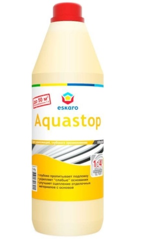 Грунт укрепляющий, концентрат 1:3 "Eskaro Aquastop Stepler" 1л фото 1