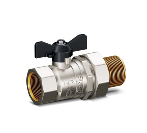 LD Кран шаровый с американкой Ду20 г/ш бабочка 47-20ВГШБ фото 1