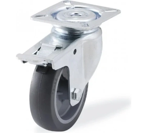 Поворотная колесная опора с торм. сер. рез. С-1702-МТВ-075-F18 // арт. 3054-075 (SCgb93) фото 1