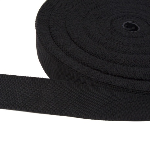 Стропа 40мм, S-580 черный 18г/м (боб. 50м) 145037 фото 1