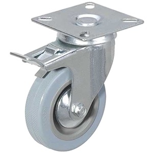 Поворотная колесная опора с торм. сер. рез. С-1702-МТВ-125-F18 // арт. 3054-125 (SCgb55) фото 1