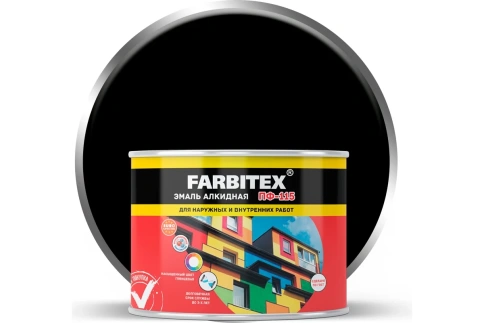 FARBITEX Эмаль алкидная ПФ-115 черный 0,4кг фото 1