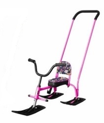 Снегокат "SNOWKAT" 404 "Кроха" с  П-обр. толкателем, розовый фото 1