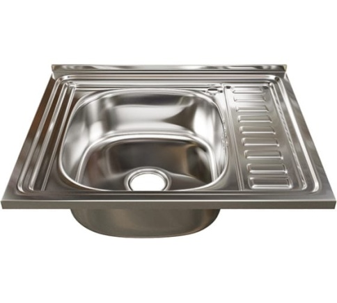 Мойка 0.6мм 50х60 левая глубина 160 мм выпуск 3 1/2 (с сифоном) фото 1