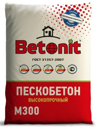Цементно-песчаная смесь"Бетонит Премиум М300 + пластичная с фиброй" 25кг фото 1