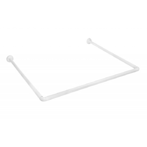 Карниз для ванной 90х90х90 П-образный (белый) фото 1