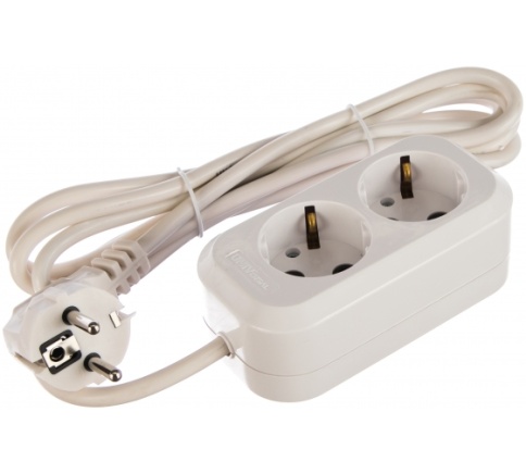 Удлинитель 2*2м Е-302 с/з ПВС 3*1 "У"9631972 фото 1