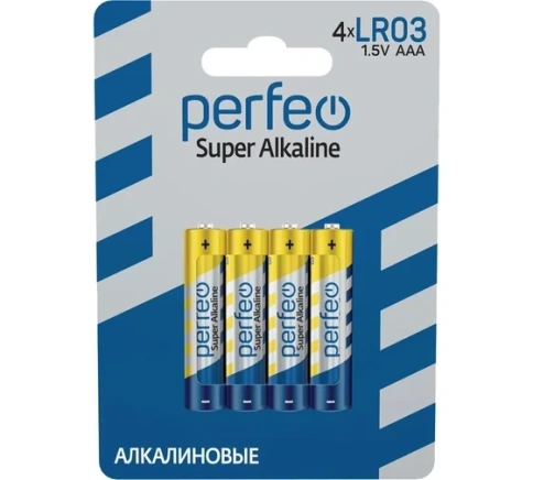 Эл.питания Perfeo LR03 Super Alkaline AAA (бл.4шт) фото 1