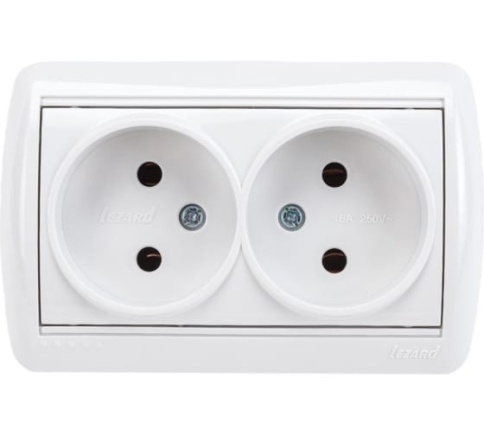 Lezard Розетка о/у 2гн керамика б/з белый Ната 710-0200-128 фото 1