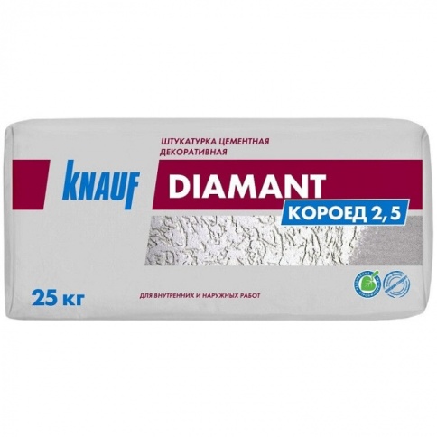 KNAUF Штукатурка "Диамант Короед фр.2,5" белый 25 кг. фото 1