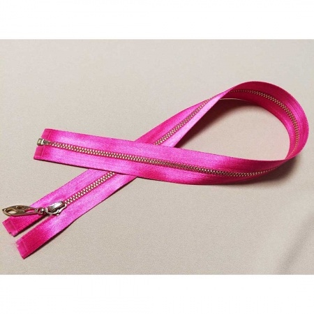 Молния декоративная №3, 70см, 2 бегунка розовая фото 1