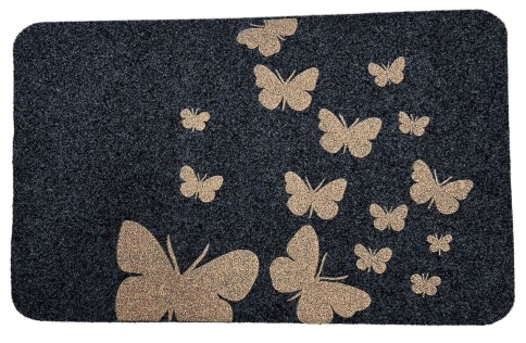 Коврик ComeForte "ВЕЛЮР" 40*60см Бабочки серый фото 1