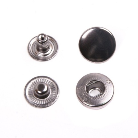 Кнопка L- 15 цв. черный никель  сталь15 мм фото 1