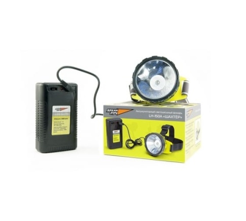 Фонарь ЯРКИЙ ЛУЧ LH-150A "Шахтер"налобный, 2W LED, 2реж, аккум.в поясничном блоке зарядка, 220В фото 1
