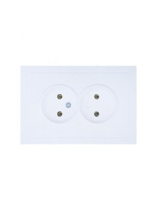 Lezard Розетка СП 2гн. б/з бел  ZIMA 704-0200-128BQC фото 1