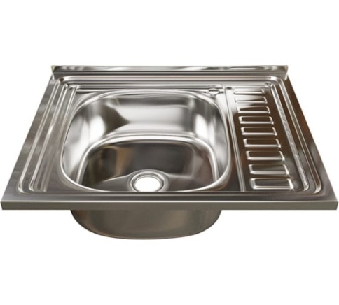 Мойка накладная 0.4мм/160 60х50 левая (без сифона) фото 1