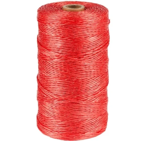 Шпагат полипропиленовый , цилиндр 1,6мм х 100м красный фото 1