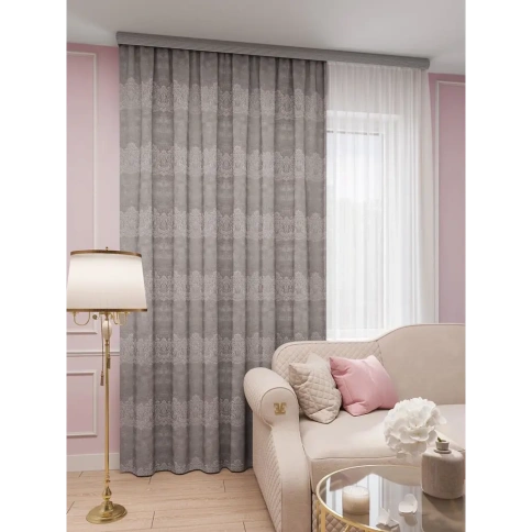 Портьера Амелия 180*280 серо-розовый ГП фото 1