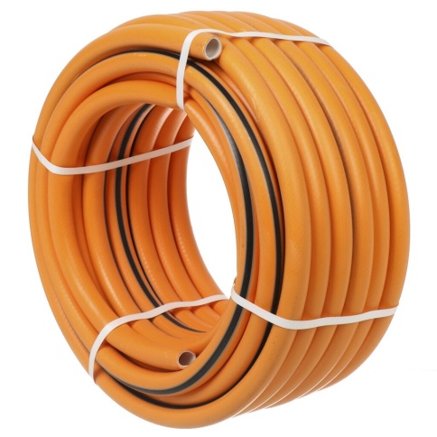 Шланг поливочный, 3/4 '', внутренний d19 мм, 5 атм, 25 м, 3 слоя, Клевер, ТЭП, оранжевый фото 1