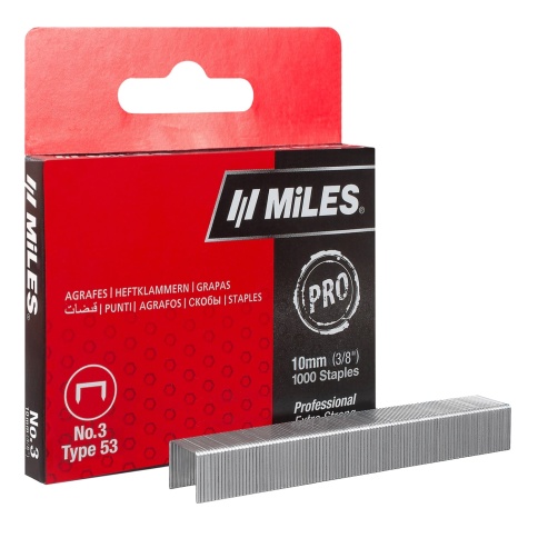 Ормис Скобы для степлера, тип 53, PRO, заострены, закалены, оинкованы, 10мм, 1000шт. (N3-10mm) фото 1