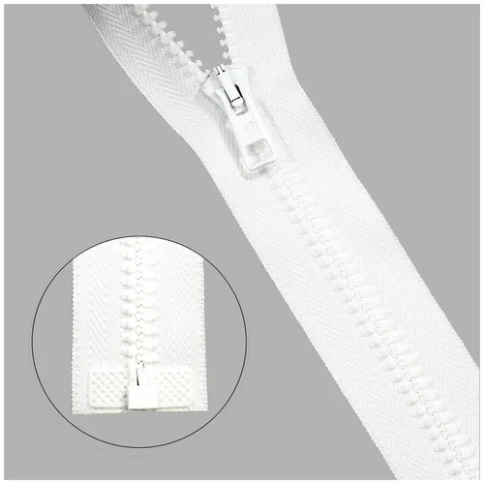 Молния трактор разъемная Т10 (6мм) ,1замок 70 см, белая фото 1