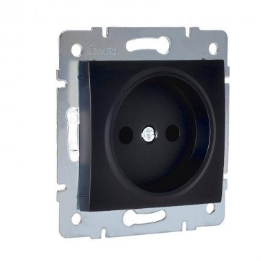 Lezard Механизм розетки с/у 1гн термопласт б/з черный бархат KARINA 707-4288-121B фото 1