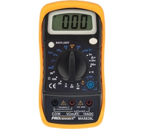 PROCONNECT Универсальный мультиметр MAS838L (DT858L) 13-3022 фото 1