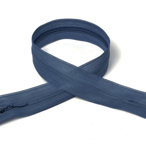 Молния пласт. потайная №3  60см серо/синяя фото 1