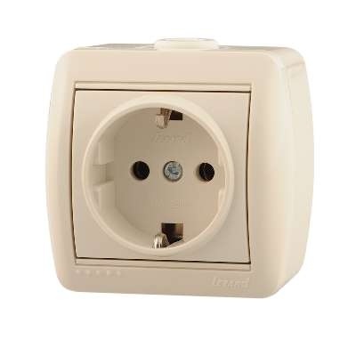 Lezard Розетка о/у 1гн керамика с/з крем Ната 710-0300-122 фото 1