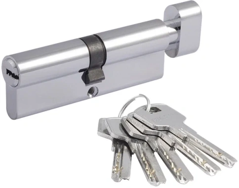 Цилиндровый механизм с вертушкой STD Z  ЛB-90 (хром) (45-45) фото 1