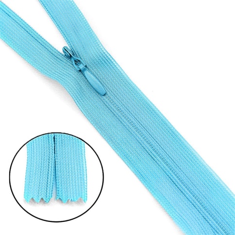 Молния потайная  50см голубая фото 1