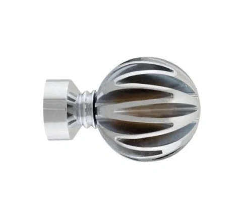 Наконечник 16мм Шар рифленый Хром глянец фото 1