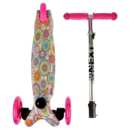 Самокат 3-х кол. NEXT, принт, свет. колеса JP-MG-02B-WTP4 фото 1