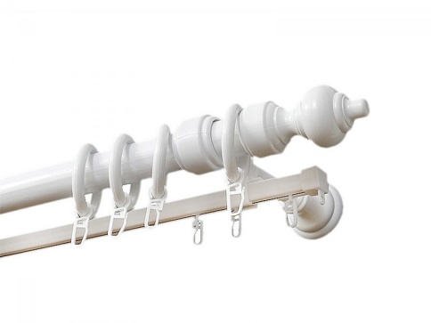 Карниз пластик + шина 2,0м белый фото 1