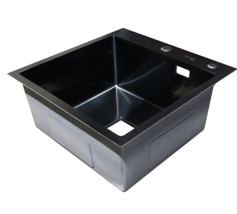 Мойка нерж врезная 500х500х220 т3,0 Черная D5050HB (+сифон, колландер, дозатор мыла) фото 1