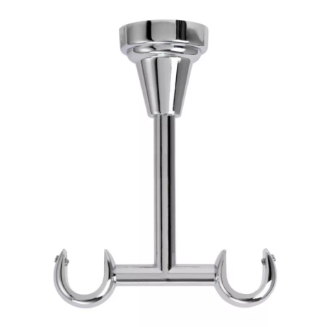 Кронштейн потолочный двойной 16 мм Хром глянец фото 1