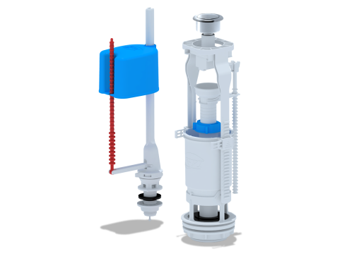 Арматура АНИПЛАСТ WC6550M с нижней подводкой 1/2", метал.кнопка фото 1