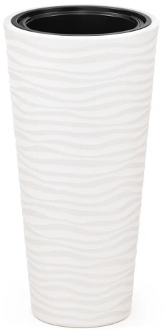 Кашпо "ОАЗИС" напольное 25л со вставкой 5л белое М8075 фото 1