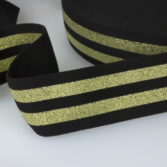Резинка черный/золотой J046-5см фото 1