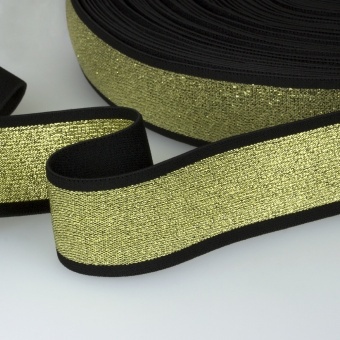 Резинка черный/золотой J224-4см фото 1