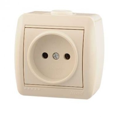 Lezard Розетка о/у 1гн керамика б/з крем Ната 710-0300-121 фото 1