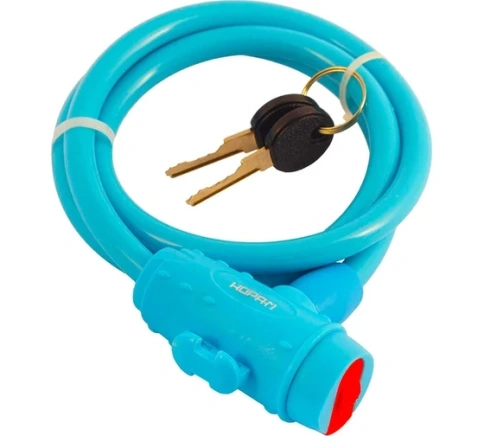 Замок велосипедный №33 размер D10х1000мм голубой фото 1