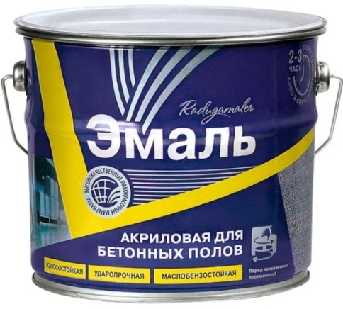 РАДУГАМАЛЕР Эмаль для бетонных полов акриловая КОРИЧНЕВАЯ 3,5кг фото 1