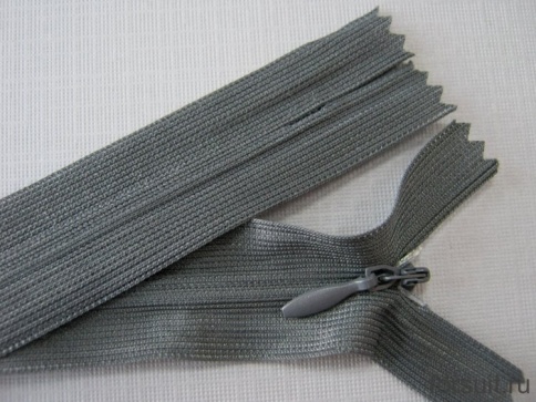 Молния потайная 18-20см т.серая фото 1